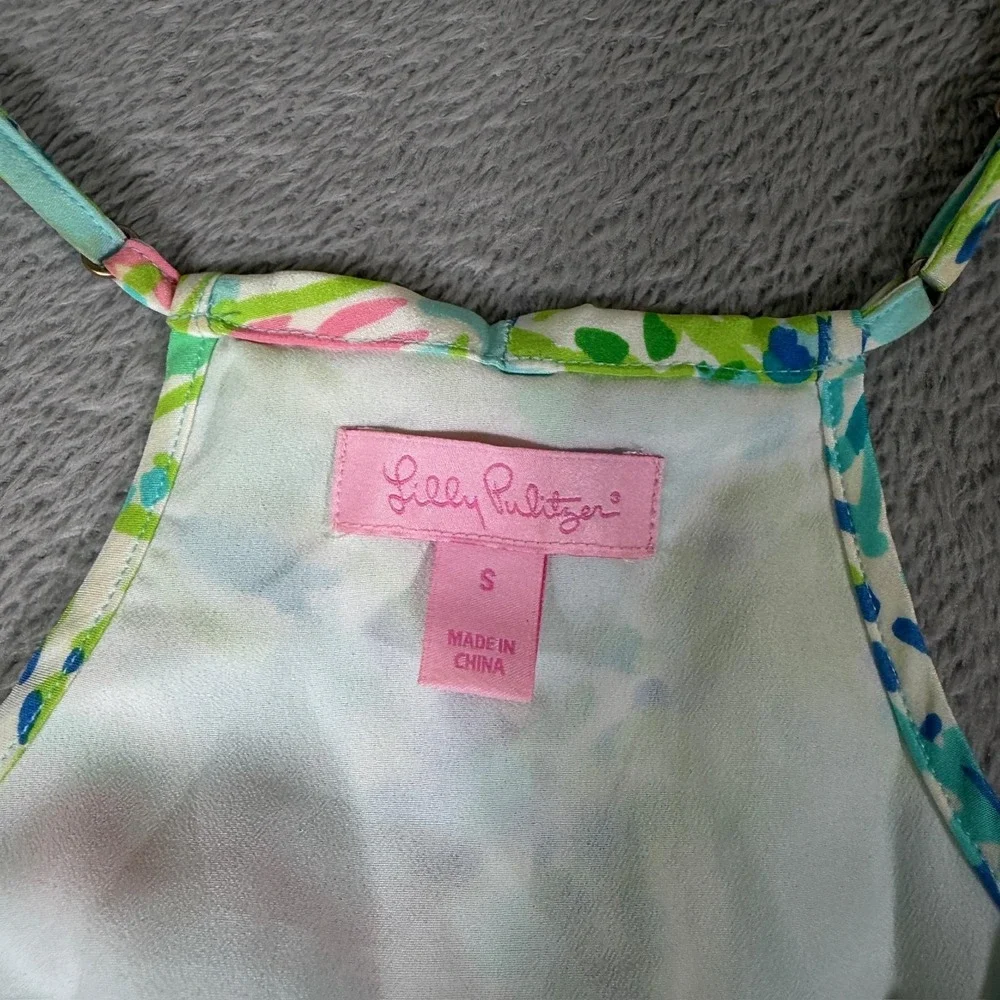 Lilly Pulitzer Dress Womens Small Multicolor Silk Floral Strappy Slip‎ Sundress - Picture 3 of 8